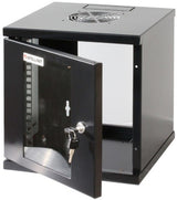 Intellinet 10" Network Cabinet - Wall Mount (Standard), 6U, 300mm Deep, Black, Assembled, Max 60kg, Suitable also for use on desk or floor, Usable Depth 265mm, Metal & Glass Door, Back Panel,Removeable Sides,Parts for wall install (eg screws/rawl plugs) n