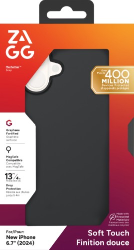 ZAGG Cases Manhattan Snap Apple iPhone 16 Plus Black