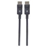 Manhattan DisplayPort 1.2 Cable, 4K@60hz, 1m, Male to Male, With Latches, Fully Shielded, Black, Lifetime Warranty, Equivalent to DISPL1M