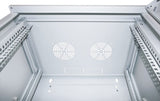 Intellinet 19" Network Cabinet - Wall Mount (Standard), 12U, 450mm Deep, Grey, Flatpack, Max 60kg, Suitable also for use on desk or floor, Usable Depth 260mm, Metal & Glass Door, Back Panel, Removeable Sides, Parts for wall install (eg screws/rawl plugs)