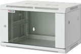 Intellinet 19" Network Cabinet - Wall Mount (Standard), 6U, 600mm Deep, Grey, Assembled, Max 60kg, Suitable also for use on desk or floor, Usable Depth 500mm, Metal & Glass Door, Back Panel, Removeable Sides, Parts for wall install (eg screws/rawl plugs)