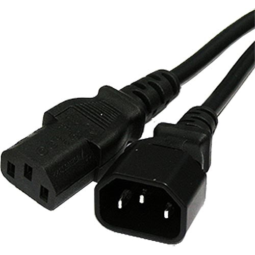 Cablenet 1m IEC C14 - IEC C13 Black PVC 0.75mm Power Leads  - Computer Cables - Cablenet