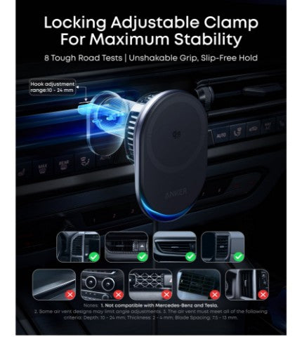 Anker B2933H11 mobile device charger Smartphone Black Cigar lighter Wireless charging Fast charging Auto
