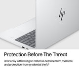 HP DQ0B5ET laptop Copilot+ PC 35.6 cm (14") WUXGA 16 GB LPDDR5x-SDRAM 512 GB SSD Wi-Fi 7 (802.11be) Windows 11 Pro Silver