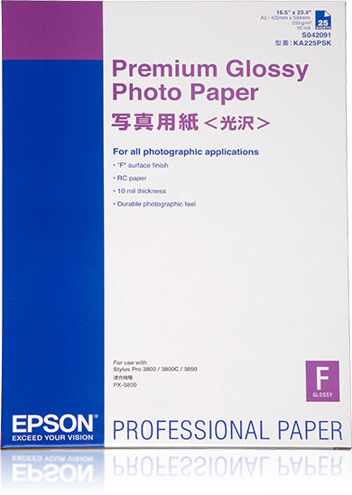 Epson Premium Glossy Photo Paper, DIN A2, 255g/m², 25 Sheets  - AV & Photo - Epson