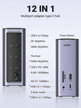 Ugreen USB-C Docking Station 12-in-1 Wired Silver