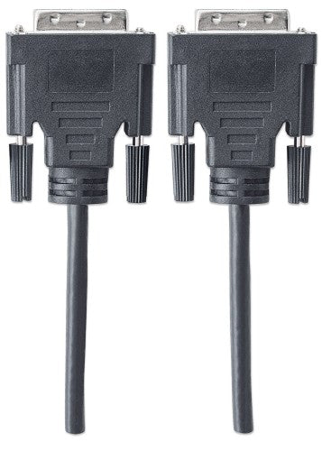 Manhattan Digital DVI-D Dual Link Video Cable, 3m, Male to Male, Fully Shielded, Compatible with DVD-D, Black, Lifetime Warranty