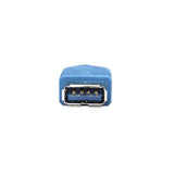 Manhattan USB-A to USB-A Extension Cable, 2m, Male to Female, Blue, 5 Gbps (USB 3.2 Gen1 aka USB 3.0), SuperSpeed USB, Lifetime Warranty, Equivalent to USB3SEXT2MBK (except colour).