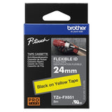 Brother TZE-FX651 DirectLabel black on yellow Laminat 24mm x 8m for Brother P-Touch TZ 3.5-24mm/HSE/36mm/6-24mm/6-36mm