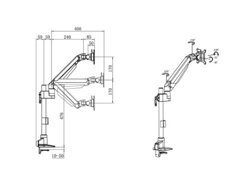 Multibrackets M VESA Gas Lift Arm Basic Pole