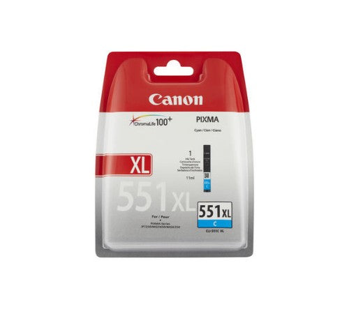 Canon 6444B001/CLI-551CXL Ink cartridge cyan high-capacity, 695 pages ISO/IEC 24711 267 Photos 11ml for Canon Pixma IP 8700/IX 6850/MG 5450/MG 6350/MX 725