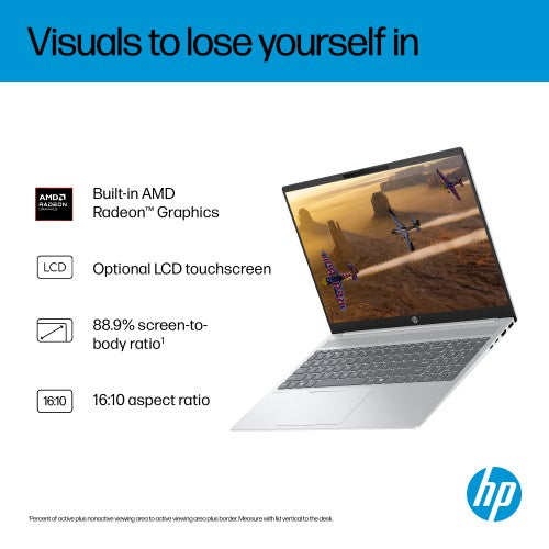 HP OmniBook 5 16-bc1004na AMD Ryzen™ 5 8540U Laptop 40.6 cm (16") 2K 16 GB LPDDR5-SDRAM 512 GB SSD Wi-Fi 6 (802.11ax) Windows 11 Home Silver