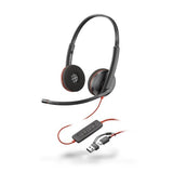 HP Poly Blackwire 3220 Stereo USB-C Headset +USB-C/A Adapter (Bulk)