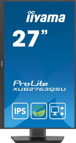 iiyama ProLite XUB2763QSU-B1 computer monitor 68.6 cm (27") 2560 x 1440 pixels Quad HD LED Black