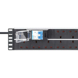 Intellinet 19" 2U PDU 15-way UK, With 2P air breaker, Rackmount, Power Distribution Unit, UK 3-pin outlets, 3m power cord, output