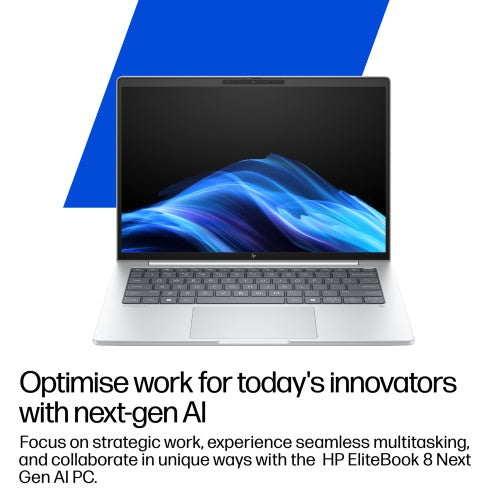 HP EliteBook 8 G1i 14 inch Notebook Next Gen AI PC Copilot+ PC Intel Core Ultra 7 258V Laptop 35.6 cm (14") WUXGA 32 GB LPDDR5x-SDRAM 512 GB SSD Wi-Fi 7 (802.11be) Windows 11 Pro Silver