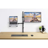 Manhattan Desk Mount for Monitors & Laptop Combo (Full Motion), For screens: 10-27", Laptop up to 17", Clamp Assembly, VESA compatibility: 75x75 and 100x100mm - check the dimensions of the four mounting holes on back of screen to ensure it fits, Max 8kg,