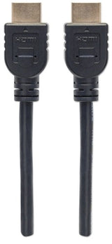 Manhattan HDMI 4K@60Hz Cable with Ethernet - CL3 rated, 2m, Suitable for In-Wall use, For ALL 4K & 1080p/HD uses - when upgrading now or have it ready for when you need it, Male to Male, Black, Ultra HD 4k x 2k, Lifetime Warranty, Premium High Speed