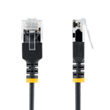 StarTech.com 2m Black Ultra Slim CAT6a Ethernet Cable, Snagless, UTP, Pure Bare Copper Wire, 34AWG Slim RJ45 Network Patch Cord, Individually Tested