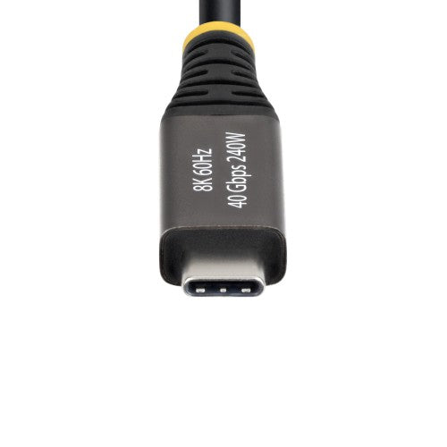 StarTech.com 2m (6ft) Active USB4 Cable, 40Gbps, 240W PD, 8K 60Hz/4K 240Hz DP2.1 DP40, TPE Jacket, Thunderbolt 4 Compatible USB-C Cable - Black USB-C Cord