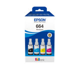 Epson C13T66464A/664 Ink bottle multi pack Bk,C,M,Y 70ml 1x4500pg + 3x7500pg Pack=4 for Epson L 300/655