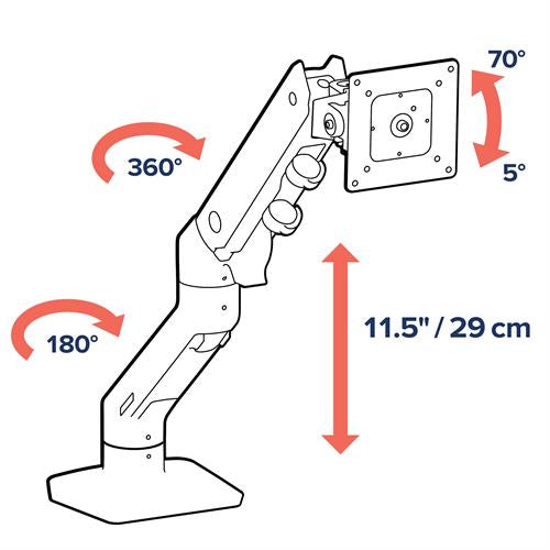 Ergotron HX Series 45-606-216 monitor mount / stand 124.5 cm (49") Desk White
