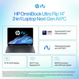 HP OmniBook Ultra Flip 14-fh0006na Copilot+ PC Intel Core Ultra 7 256V Hybrid (2-in-1) 35.6 cm (14") Touchscreen 3K 16 GB LPDDR5x-SDRAM 1 TB SSD Wi-Fi 7 (802.11be) Windows 11 Home Black, Grey