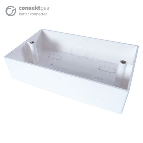 connektgear AV Double Back Box - 4 Module 45mm Deep - White  - Wiring Devices & Accessories - connektgear