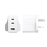 PanzerGlass empower™ by ® Turbo 70W Multiple Charger incl. 2 x USB-C + USB-A | UK Plug | Silver White