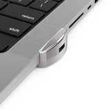 Compulocks Ledge Lock Adapter for MacBook Pro 16" M1, M2 & M3 with Keyed Cable Lock Silver