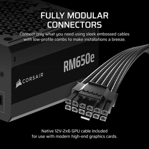 Corsair RMe Series RM650e power supply unit 650 W 24-pin ATX ATX Black