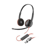 HP Poly Blackwire 3220 Stereo USB-C Headset +USB-C/A Adapter (Bulk)