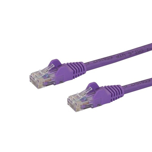StarTech.com 75ft CAT6 Ethernet Cable - Purple CAT 6 Gigabit Ethernet Wire -250MHz 100W PoE RJ45 UTP Network/Patch Cord Snagless w/Strain Relief Individually Tested