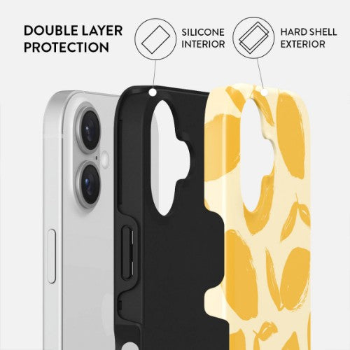BURGA Lemon Tart mobile phone case 15.5 cm (6.1") Cover Yellow, White