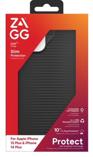 ZAGG Cases Luxe Snap PCR Apple iPhone 15 Plus/iPhone 14 Plus Black EN/FR