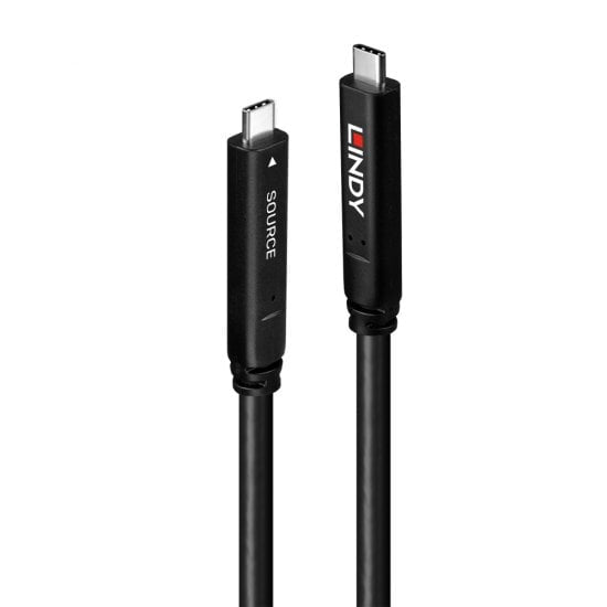 Lindy 10m USB 3.2 Gen 1 and DP 1.4 Type C Hybrid Cable  - Computer Cables - Lindy