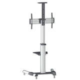 Manhattan Trolley Mount Stand for TV & Monitors, For screens 37" to 65", VESA compatibility: all between 200x200 to 600x400mm - check the dimensions of the four mounting holes on back of screen to ensure it fits, Max 50kg, Silver, LFD, Bracket, Lifetime W