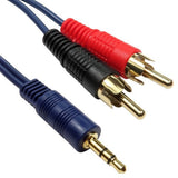 Cables Direct 3.5mm - 2xRCA, 5m audio cable Blue