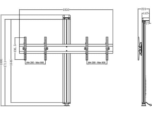 Multibrackets M Public Display Wall 180 Dual Black