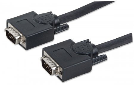 Manhattan VGA Monitor Cable, 30m, Black, Male to Male, HD15, Cable of higher SVGA Specification (fully compatible), Fully Shielded, Lifetime Warranty, Polybag  - Computer Cables - Manhattan