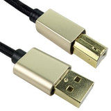 Cables Direct USB2-102-BRAIDED USB cable 1.8 m USB 2.0 USB A USB B Black