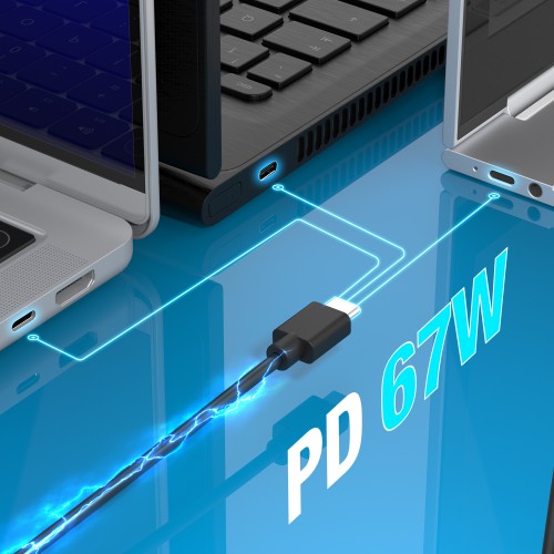 j5create JUP1565DCF3A-FN 67W GaN PD USB-C® Mini Charger with 3 Types of DC Connector - UK