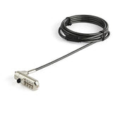 StarTech.com 6.6ft (2m) Laptop Cable Lock - Nano Slot Compatible 4 Digit Combination Security Cable Lock - Anti-Theft Vinyl Coated Steel Cable Lock for Nano Slot Computer/Device - TAA