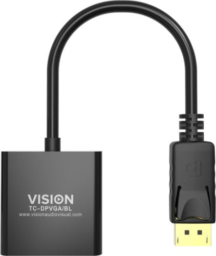 Vision TC-DPVGA/BL video cable adapter DisplayPort VGA (D-Sub) Black