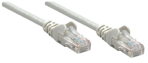 Intellinet Network Patch Cable, Cat6, 0.25m, Grey, CCA, U/UTP, PVC, RJ45, Gold Plated Contacts, Snagless, Booted, Lifetime Warranty