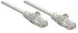Intellinet Network Patch Cable, Cat6, 0.25m, Grey, CCA, U/UTP, PVC, RJ45, Gold Plated Contacts, Snagless, Booted, Lifetime Warranty