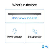 HP OmniBook X 14-fe0000na Copilot+ PC Snapdragon X1E-78-100 Laptop 35.6 cm (14") Touchscreen 2.2K 16 GB LPDDR5x-SDRAM 1 TB SSD Wi-Fi 6E (802.11ax) Windows 11 Home Silver