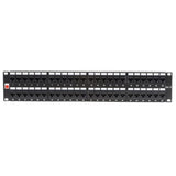 Lindy 19' CAT6 2U 48 Port RJ-45 Patch Panel, Unshielded, Black