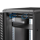 StarTech.com 2U Server Rack Shelf - Universal Rack Mount Cantilever Shelf for 19" Network Equipment Rack & Cabinet - Heavy Duty Steel – Weight Capacity 44lb/20kg - 16" Deep Tray, Black