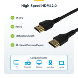 StarTech.com 5ft (1.5m) Slim HDMI 2.0 Cable, Flexible Premium Certified HDMI Cord with Ethernet, UHD 4K 60Hz HDR10, Durable Aramid Fiber Design with TPE Jacket